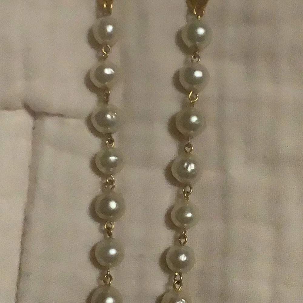 Chanel Gold link Double Strand Elegant Gold and Pearl Necklace